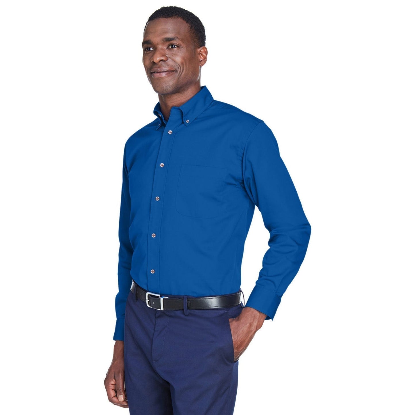 Black Button Up Shirt - Harriton - Stain Resistant