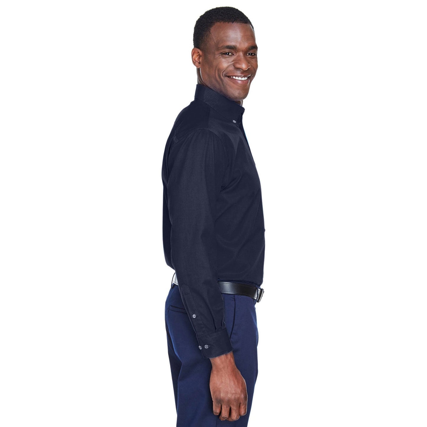 Black Button Up Shirt - Harriton - Stain Resistant