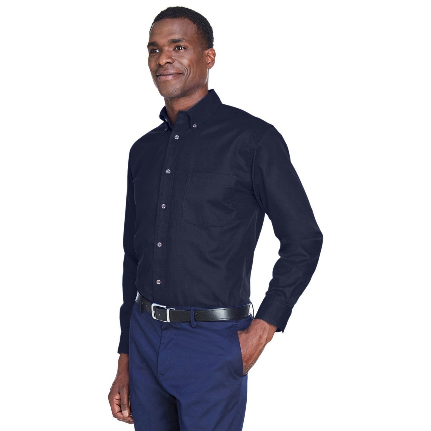Black Button Up Shirt - Harriton - Stain Resistant