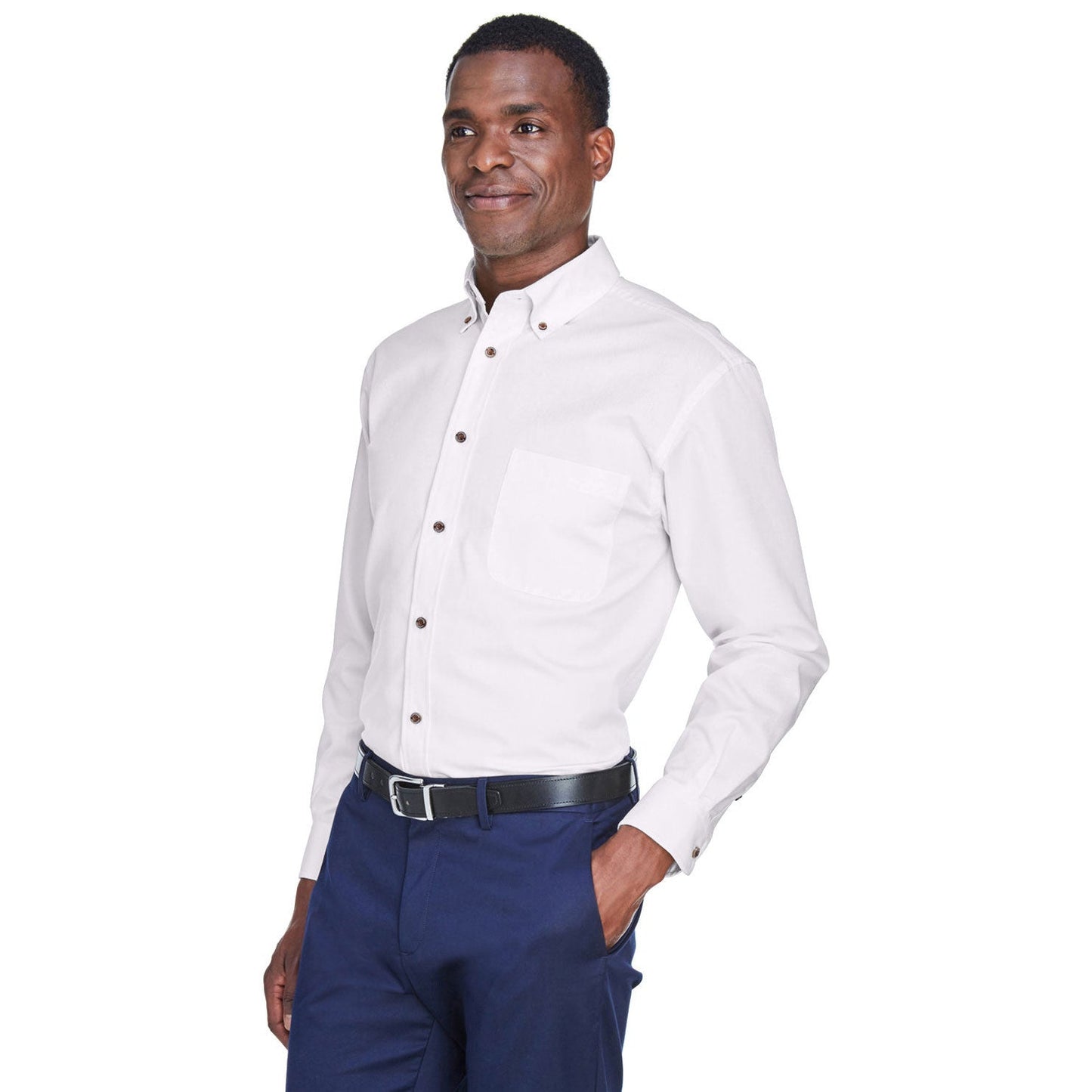 Black Button Up Shirt - Harriton - Stain Resistant