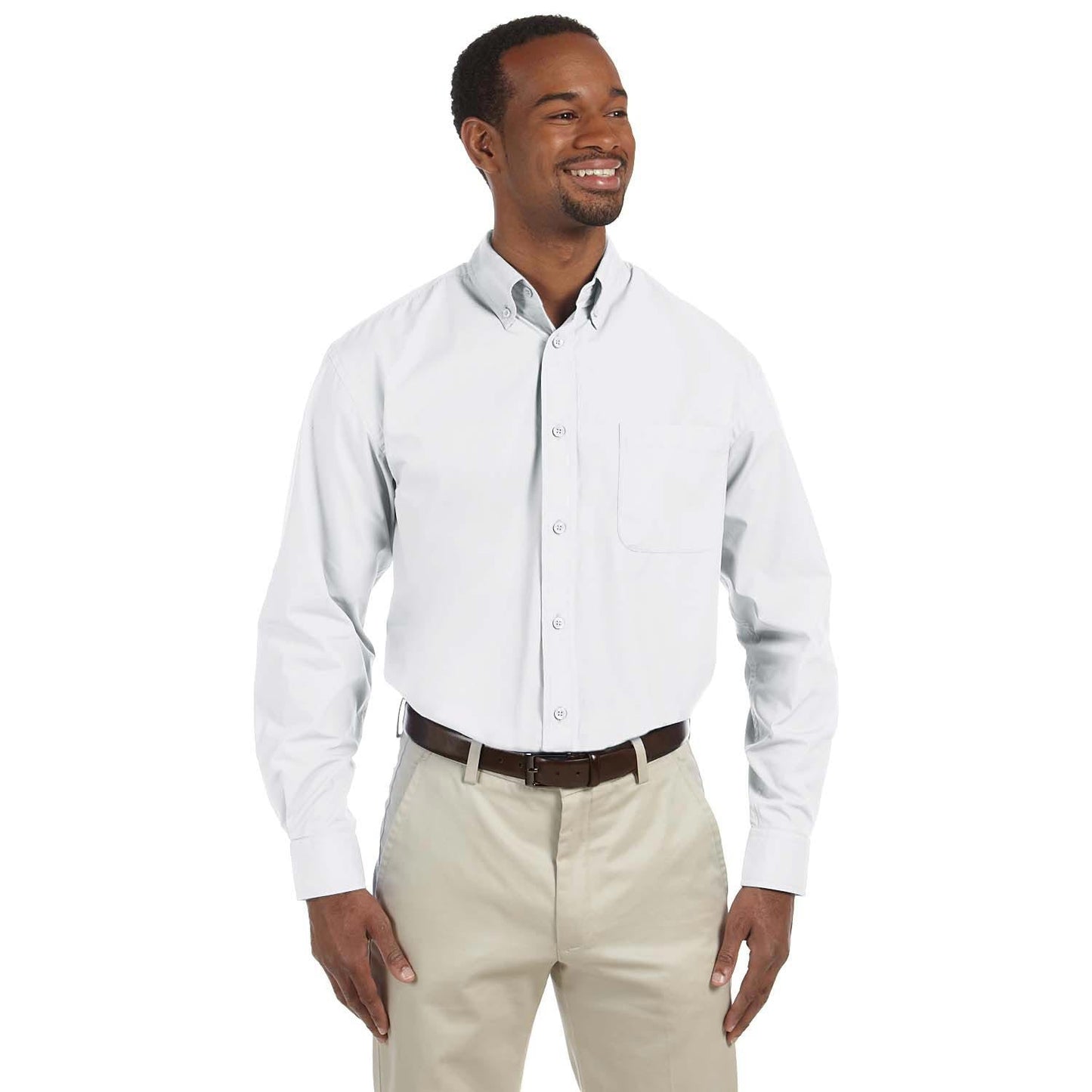 Black Button Up Shirt - Harriton - Essential Fabric
