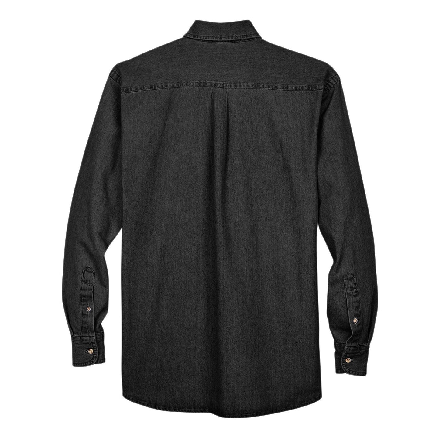 Washed Black Button Up Shirts - Harriton - Cotton Denim