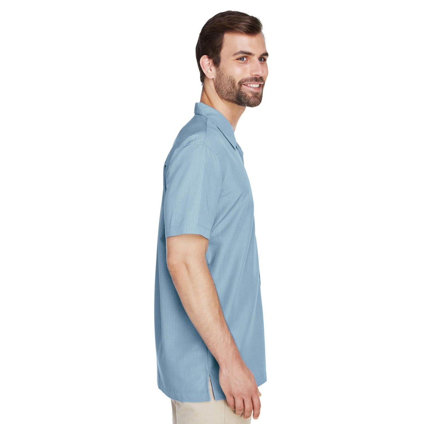Black Button Up Shirt - Harriton - Textured Camp Style