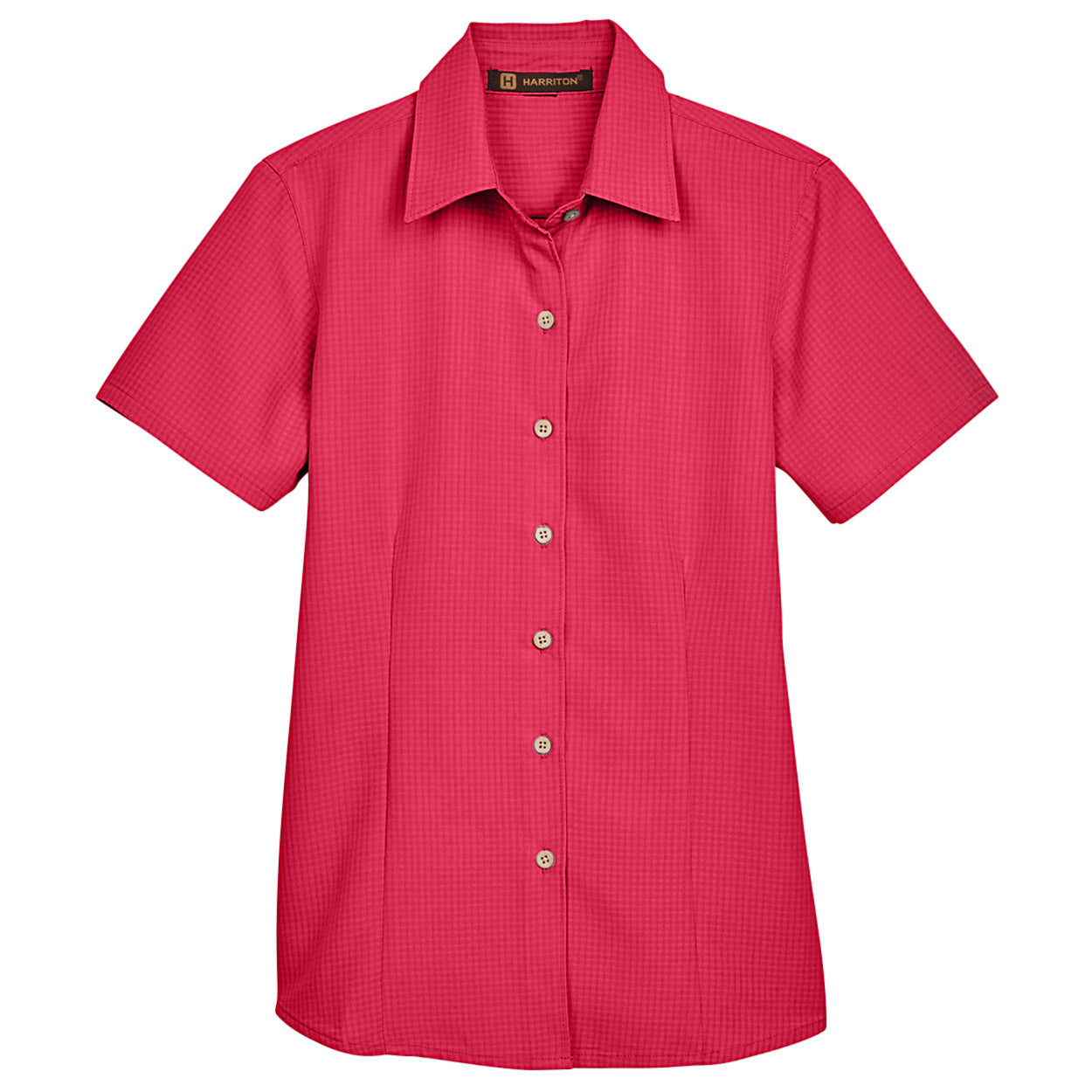 Black Textured Button Up Shirts - Harriton - Soft Fabric