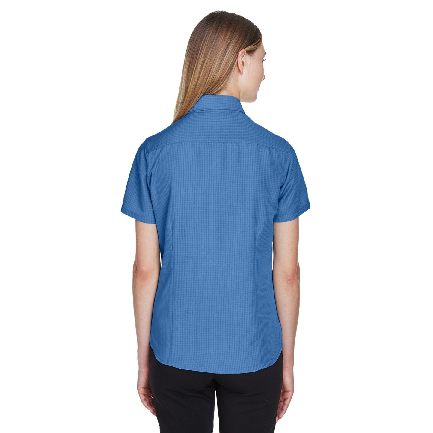 Black Textured Button Up Shirts - Harriton - Soft Fabric