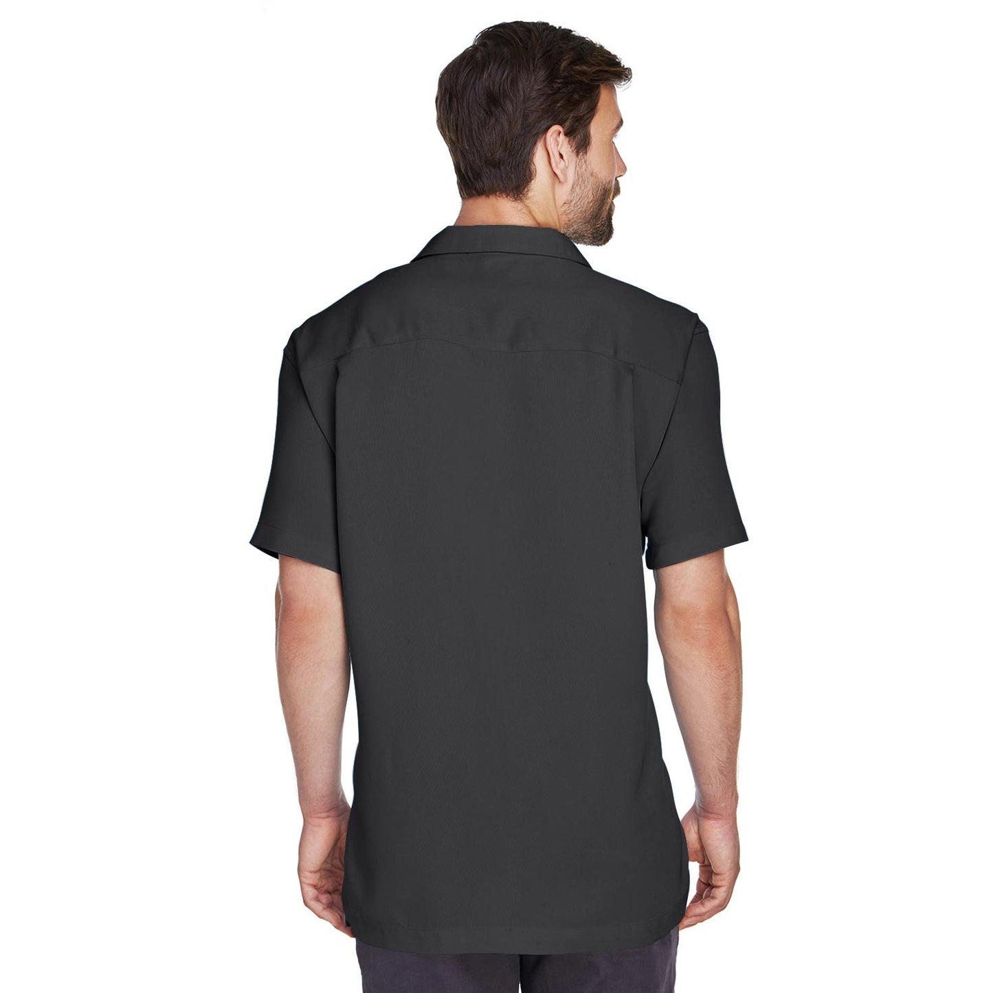 Black Button Up Shirts - Harriton - Cord Fabric