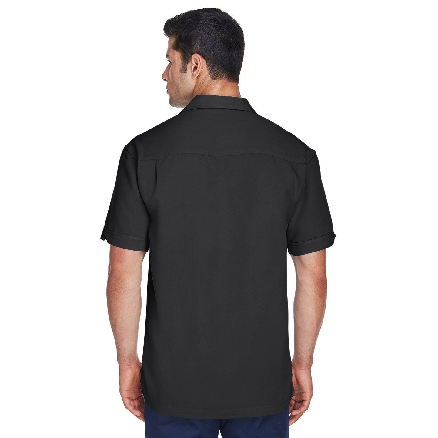 Black/Creme Button Up Shirt - Harriton - Two-Tone Style