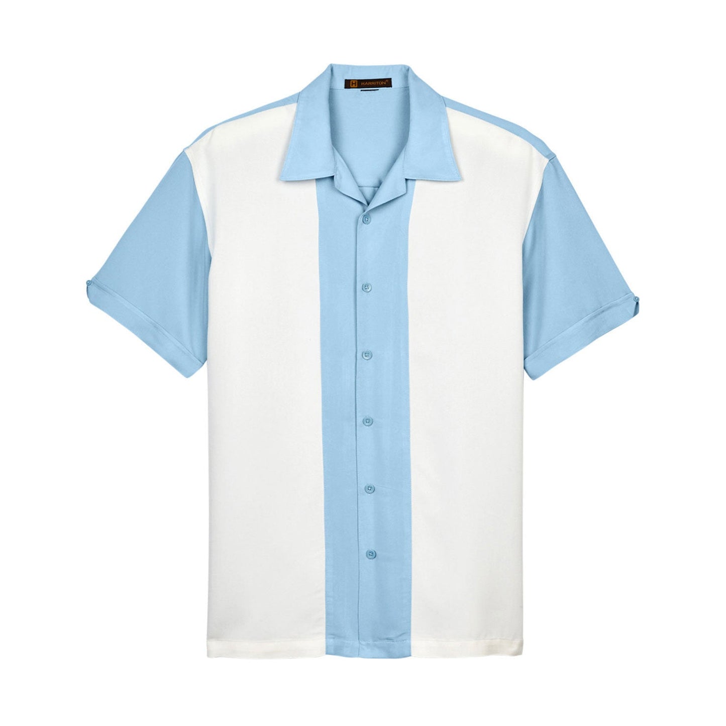 Black/Creme Button Up Shirt - Harriton - Two-Tone Style