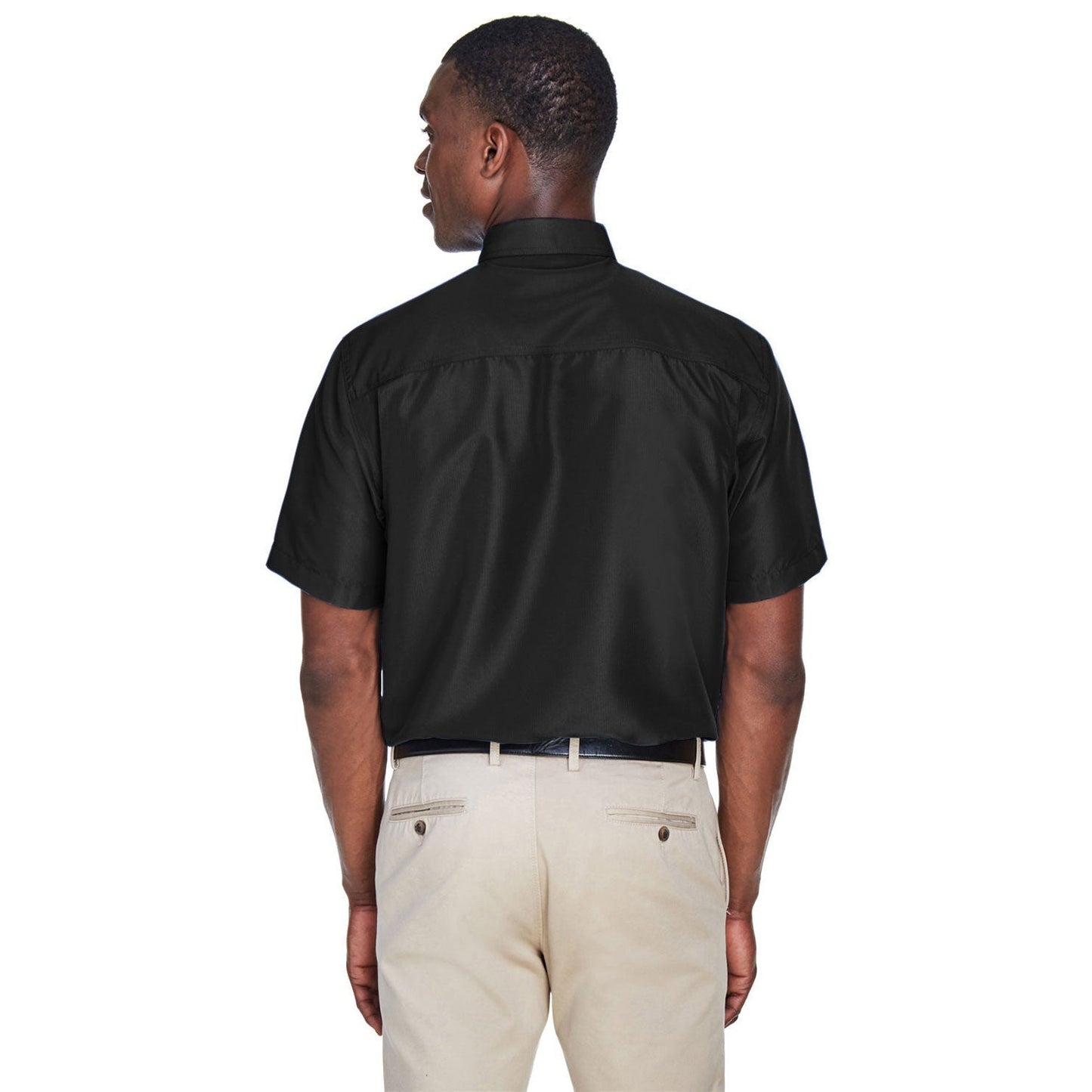 Black Button Up Shirts - Harriton - Short Sleeve Performance