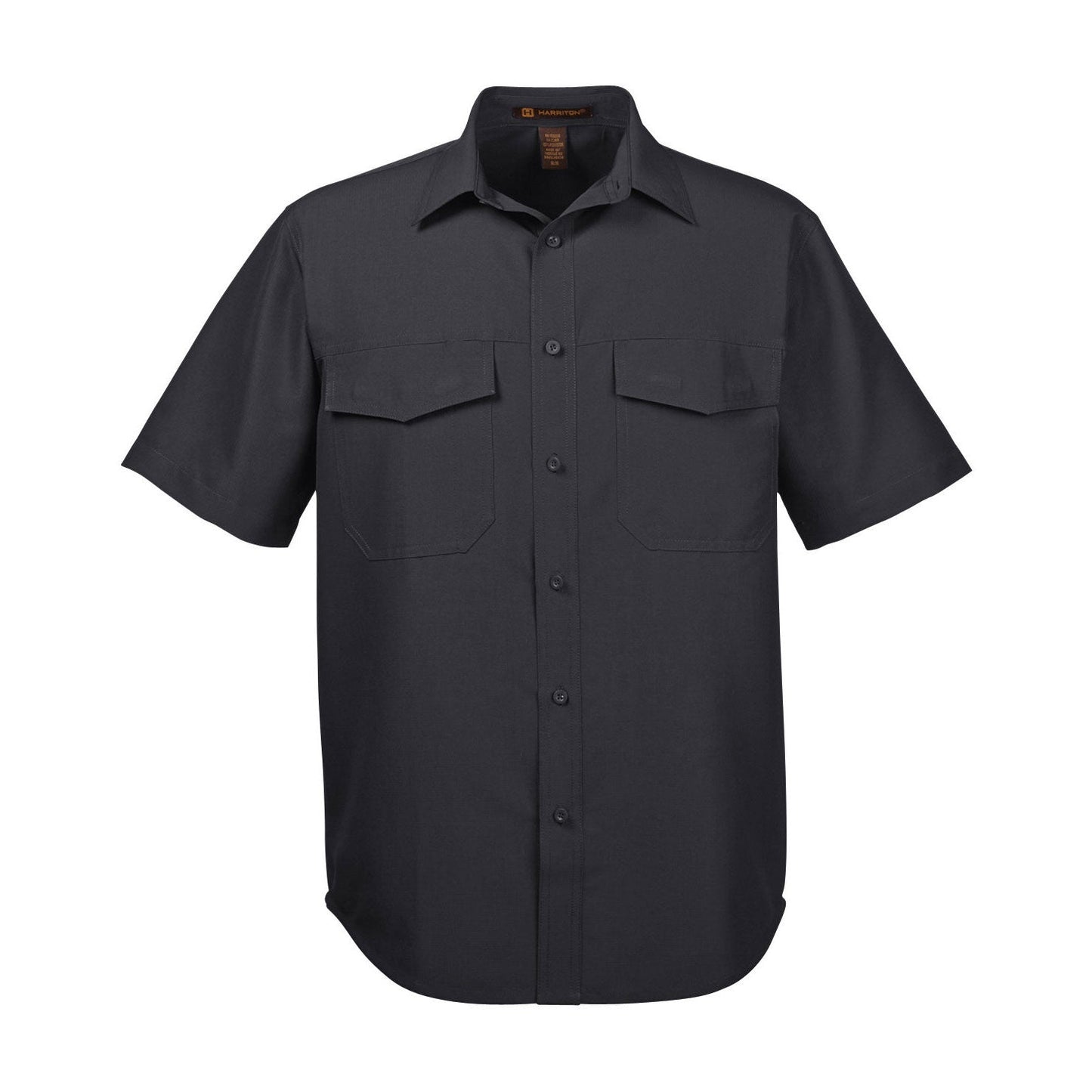 Black Button Up Shirts - Harriton - Short Sleeve Performance