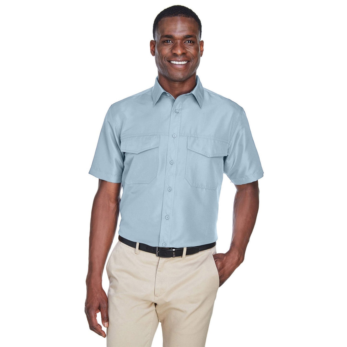 Black Button Up Shirts - Harriton - Short Sleeve Performance