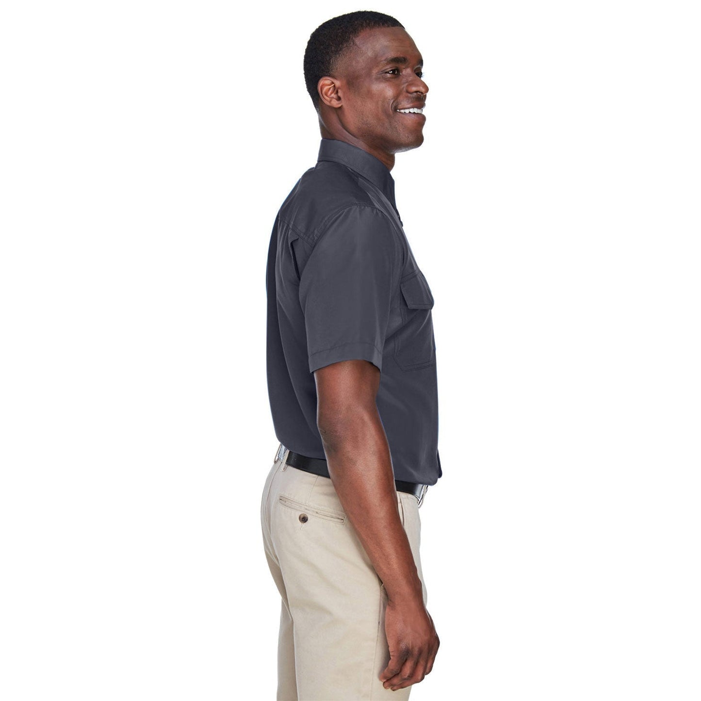 Black Button Up Shirts - Harriton - Short Sleeve Performance