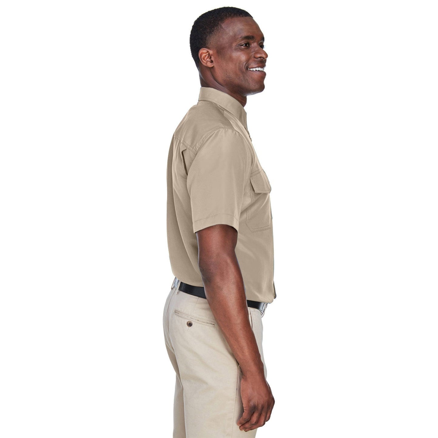 Black Button Up Shirts - Harriton - Short Sleeve Performance