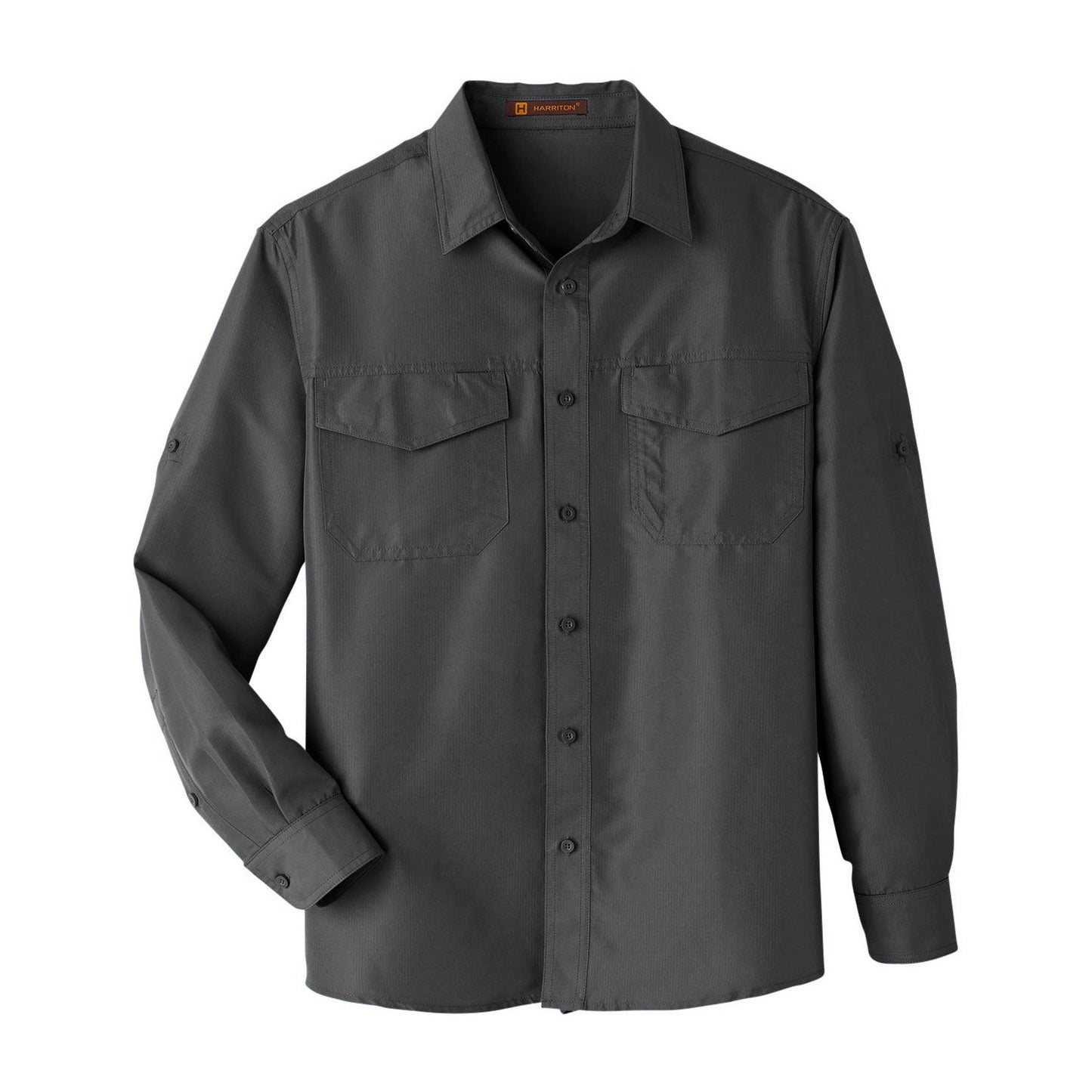 Black Button Up Shirt - Harriton - Performance Fabric