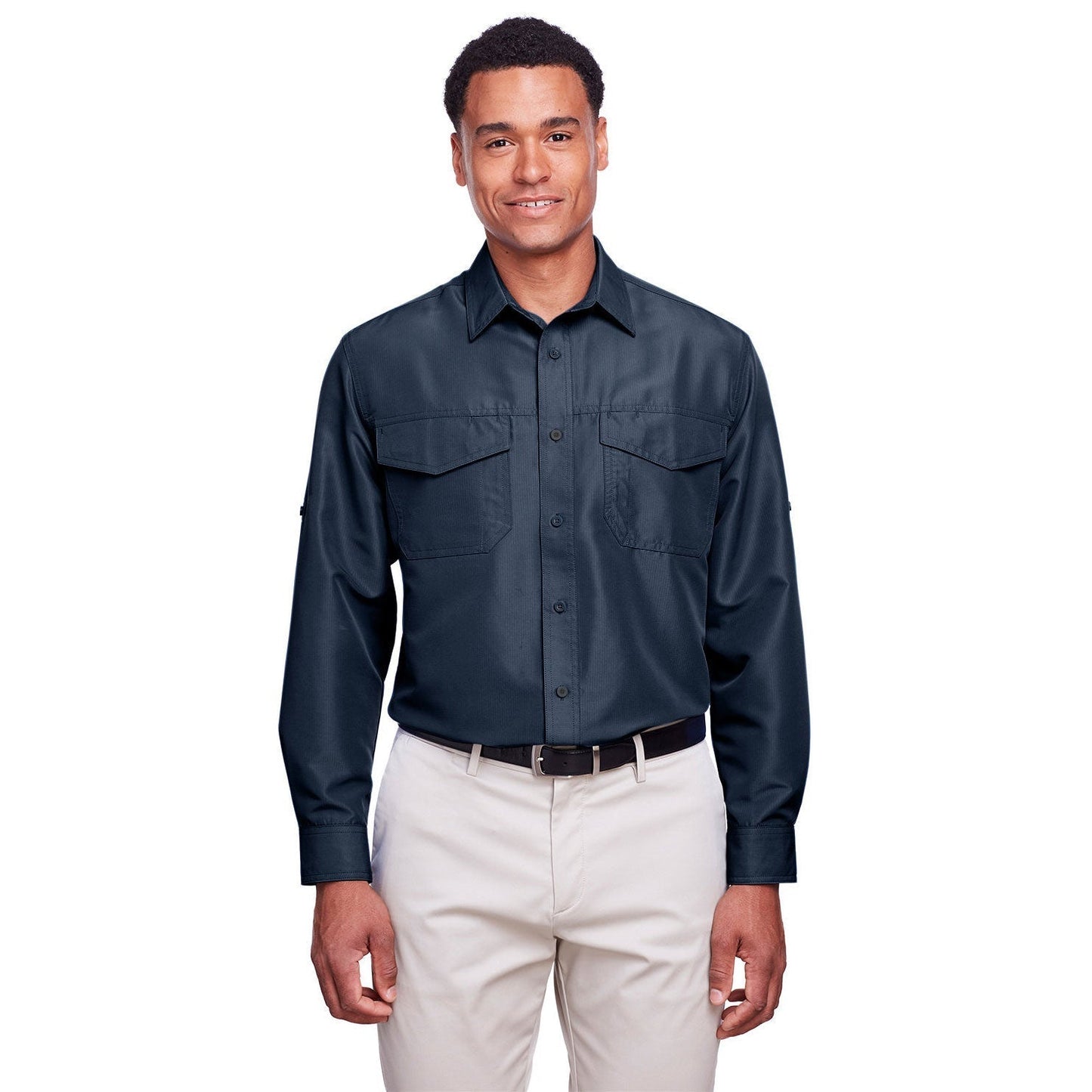 Black Button Up Shirt - Harriton - Performance Fabric
