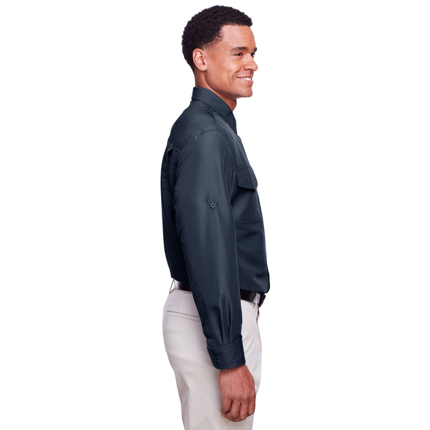 Black Button Up Shirt - Harriton - Performance Fabric