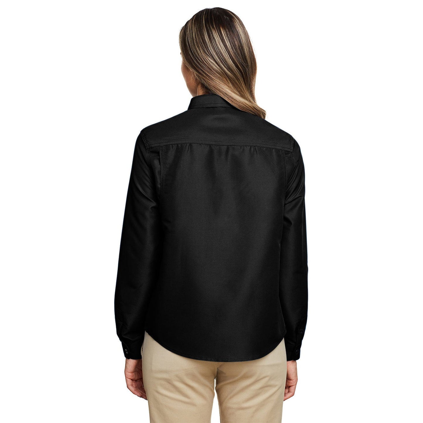 Black Button Up Shirt - Harriton - Performance Fabric