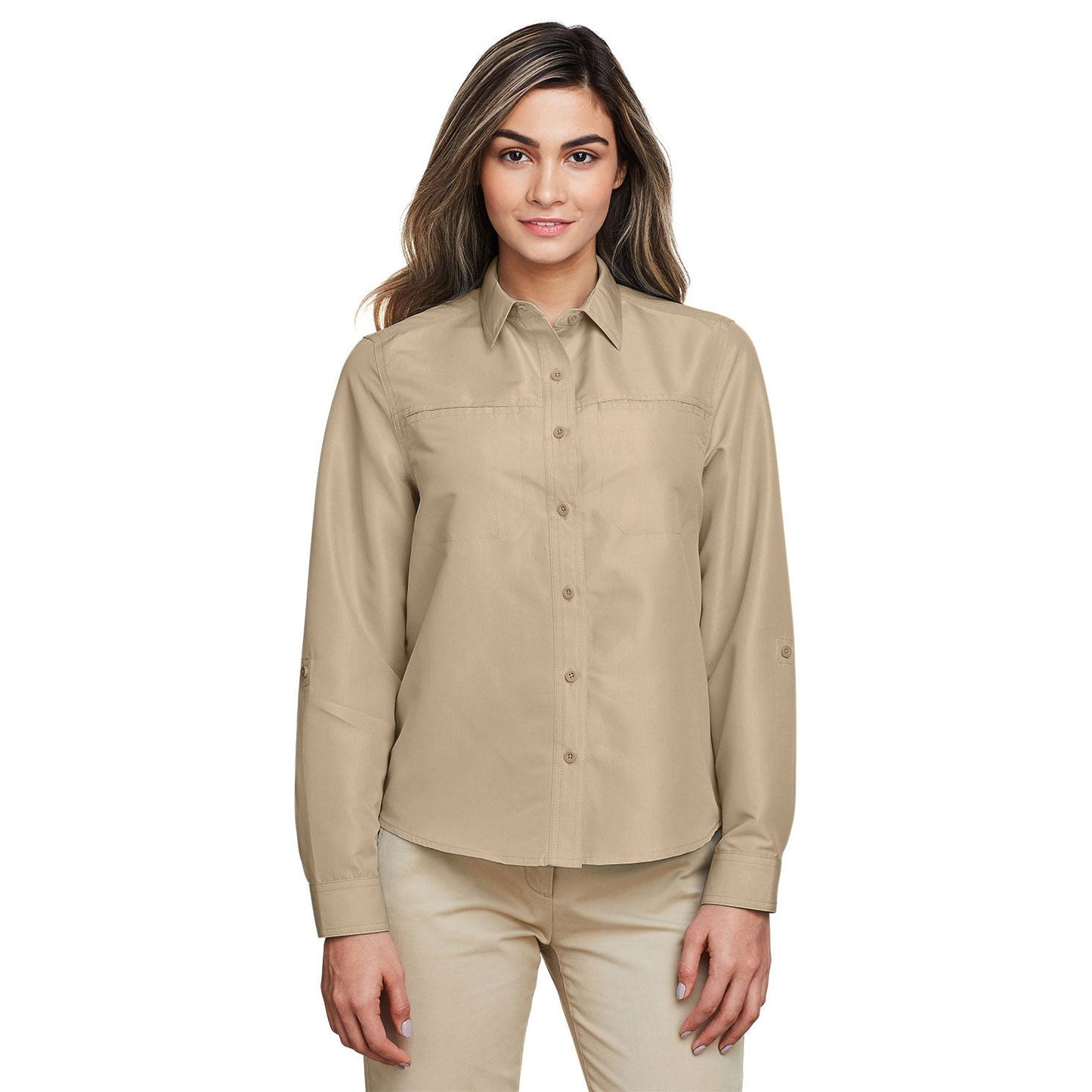 Black Button Up Shirt - Harriton - Performance Fabric