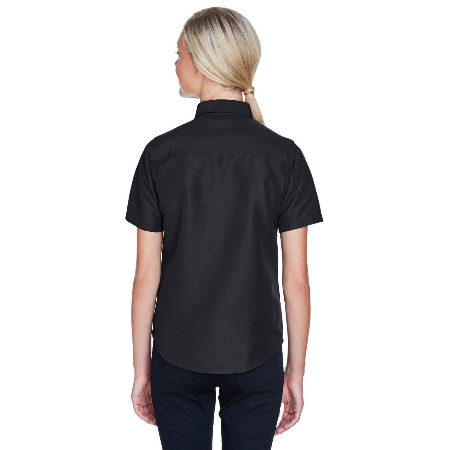 Black Button Up Shirts - Harriton - Short Sleeve Performance