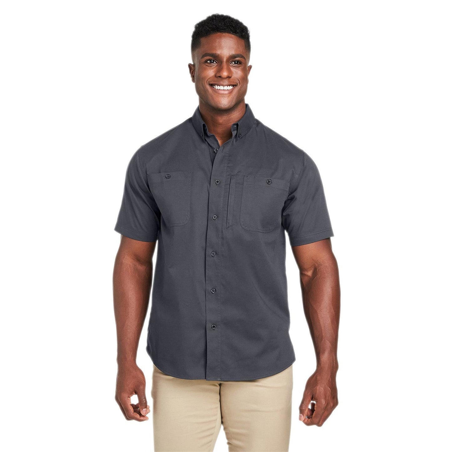Black Button Up Shirt - Harriton - Wrinkle Resistant