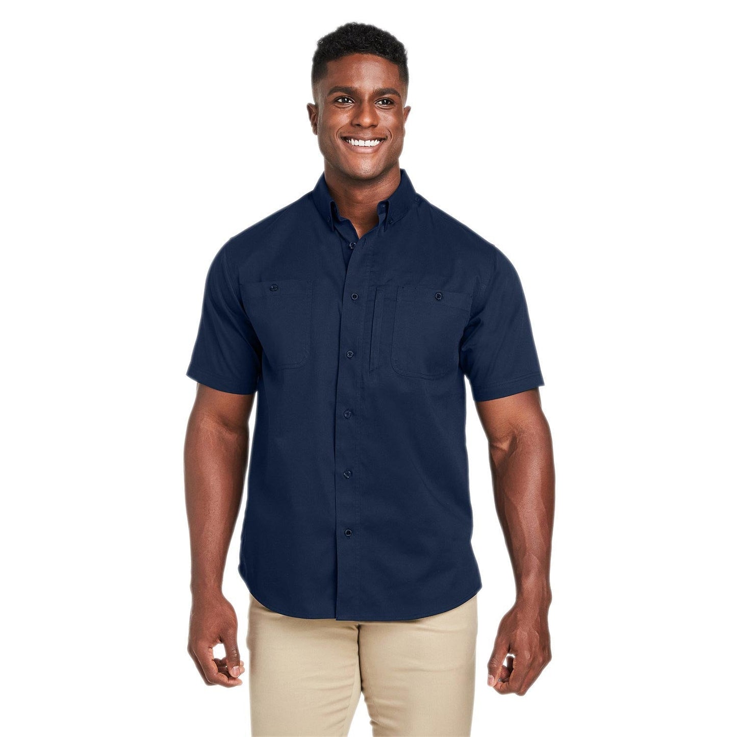 Black Button Up Shirt - Harriton - Wrinkle Resistant