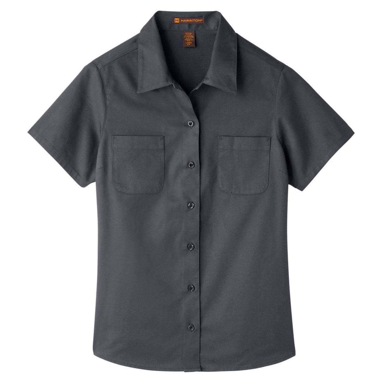 Black Button Up Shirt - Harriton - Wrinkle Resistant