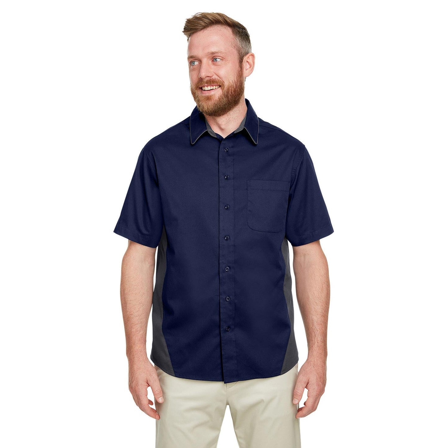 Black Charcoal Button Up Shirt - Harriton - Stylish Fit