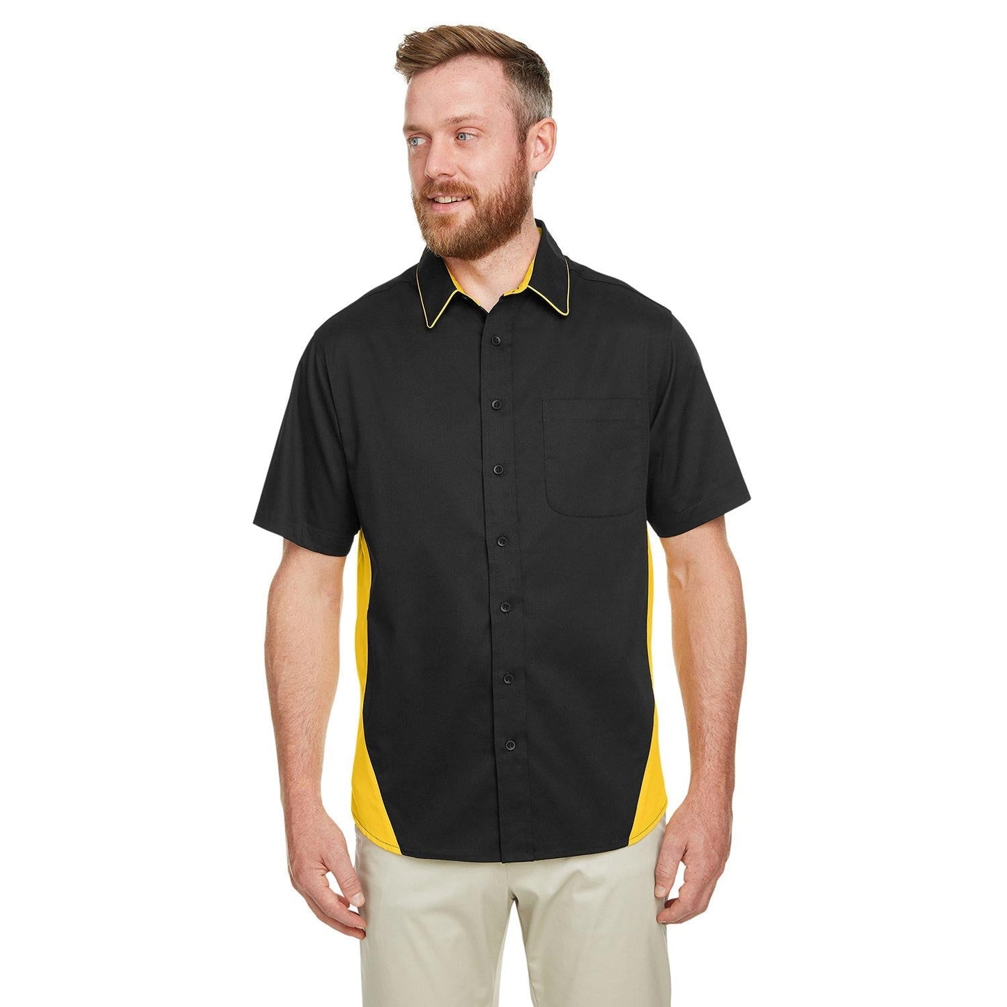 Black Charcoal Button Up Shirt - Harriton - Short Sleeve