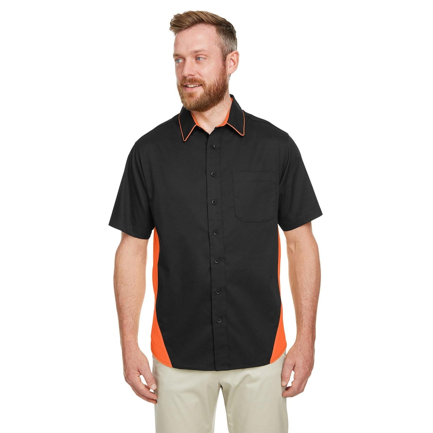 Black Charcoal Button Up Shirt - Harriton - Short Sleeve