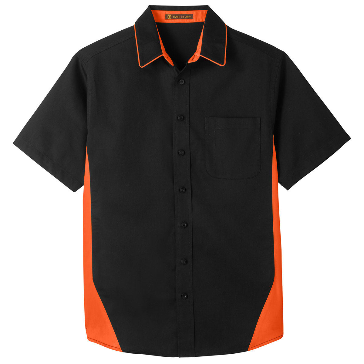 Black Charcoal Button Up Shirt - Harriton - Short Sleeve