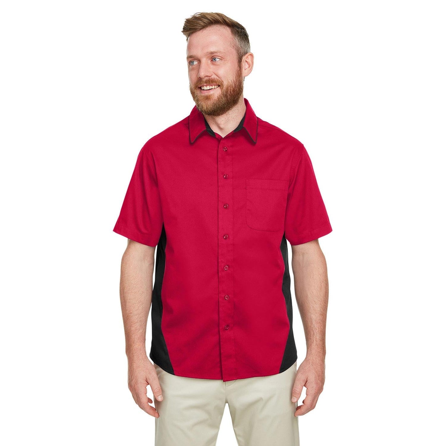 Black Charcoal Button Up Shirt - Harriton - Short Sleeve
