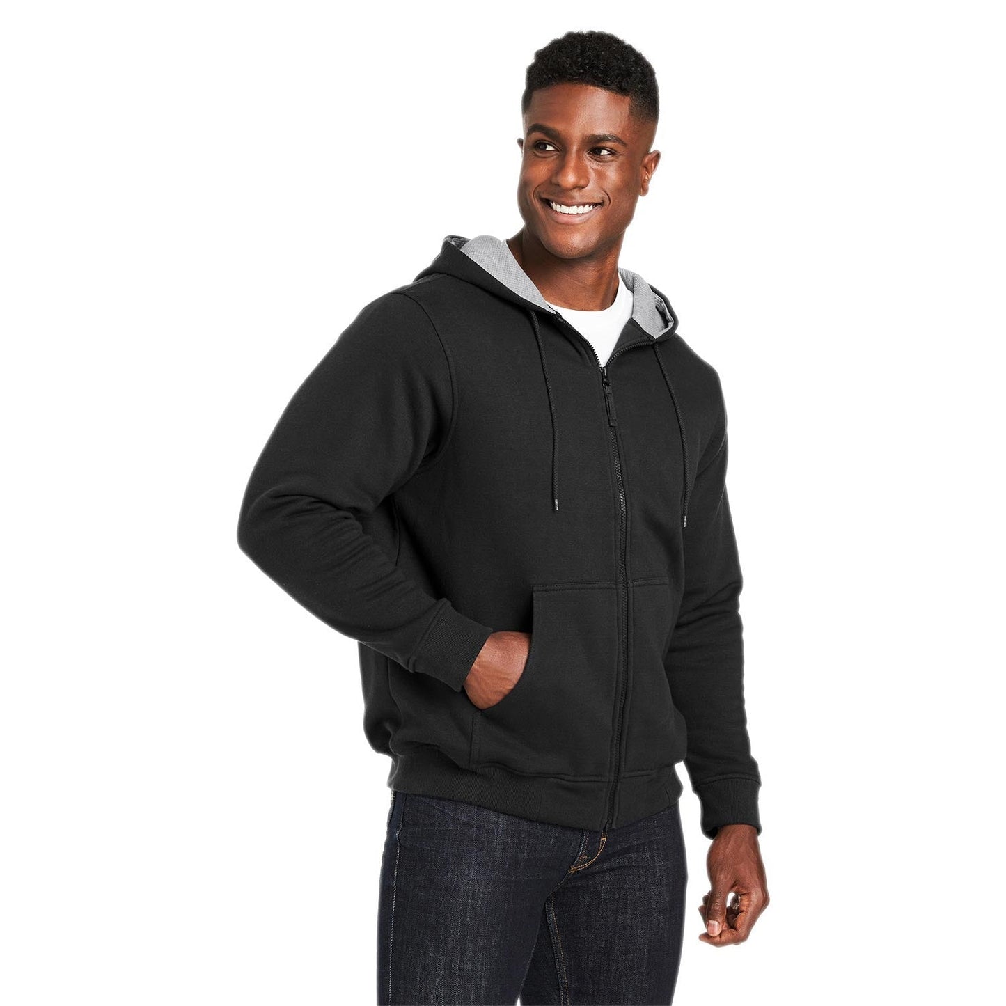 Black Sweatshirt - Harriton - Lined Heavyweight Comfort