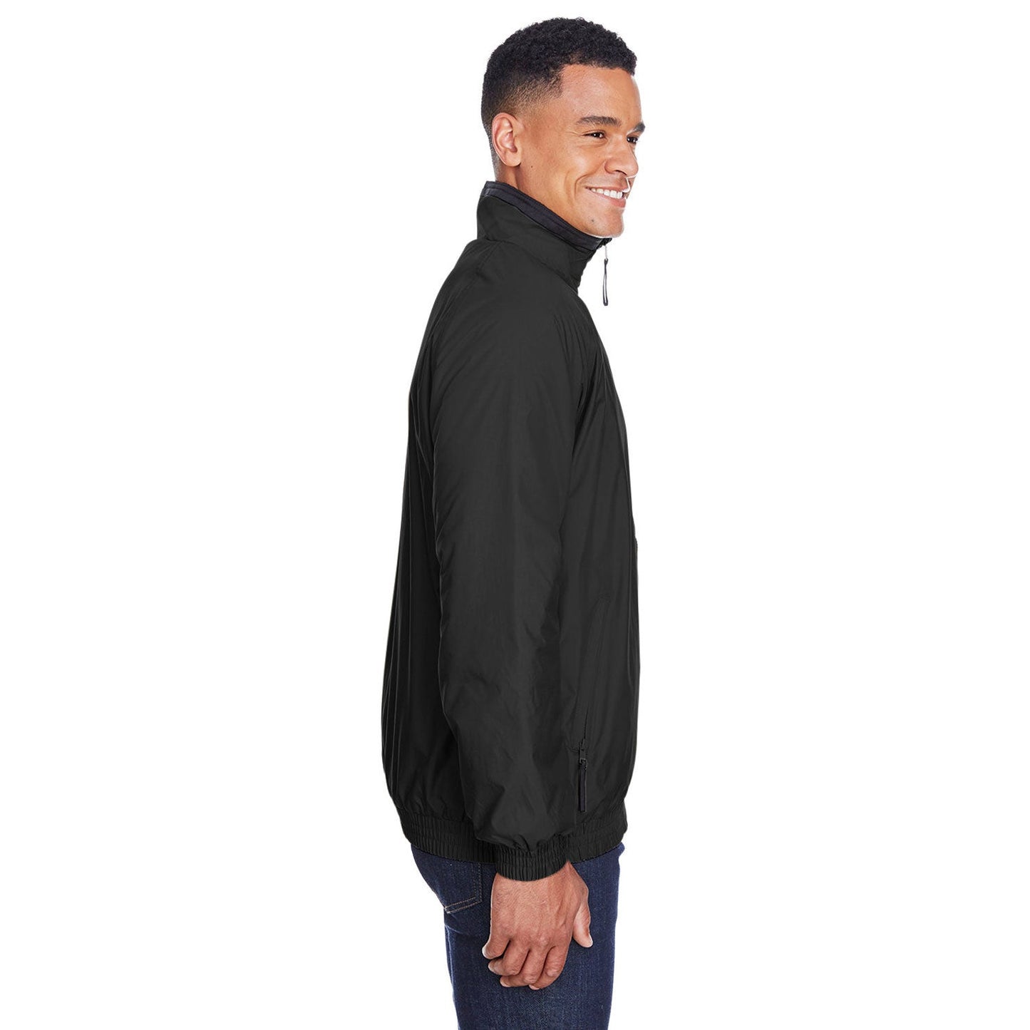 Black/Black Jacket - Harriton - Fleece Lined Nylon