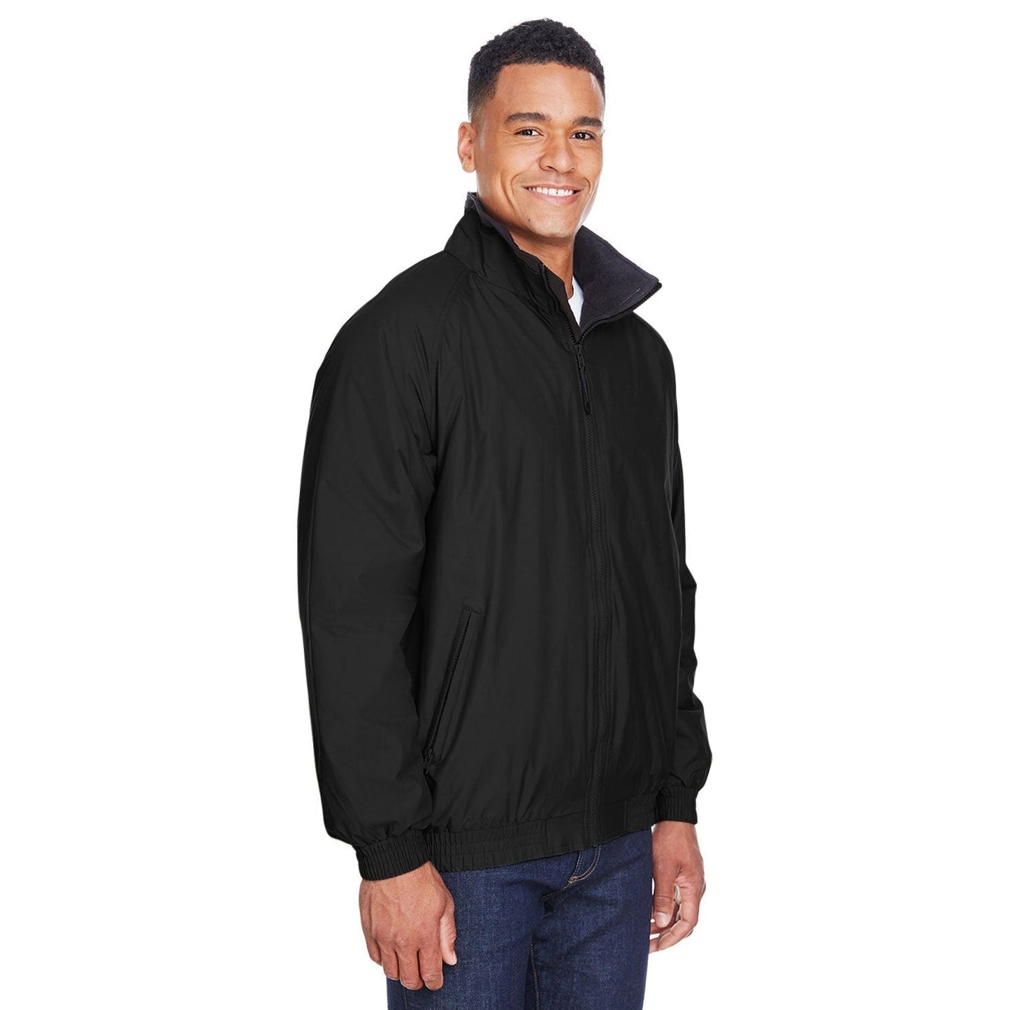 Black/Black Jacket - Harriton - Fleece Lined Nylon
