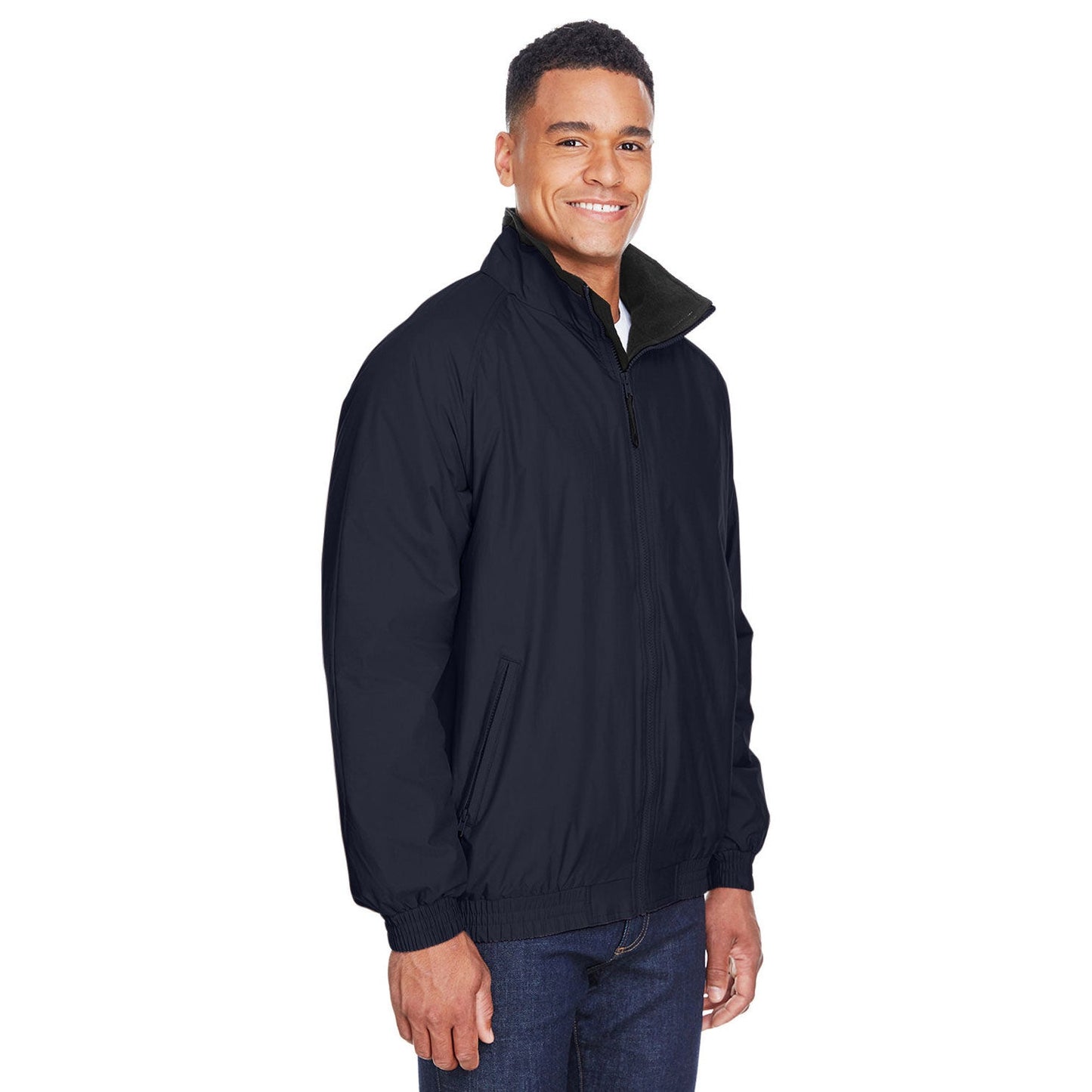 Black/Black Jacket - Harriton - Fleece Lined Nylon