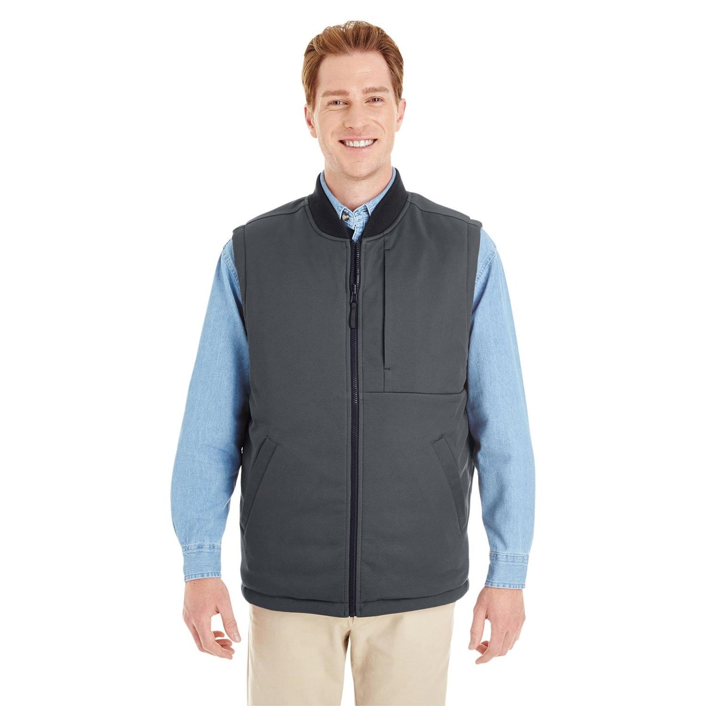 Black/Dark Charcoal Vests - Harriton - Reversible Style
