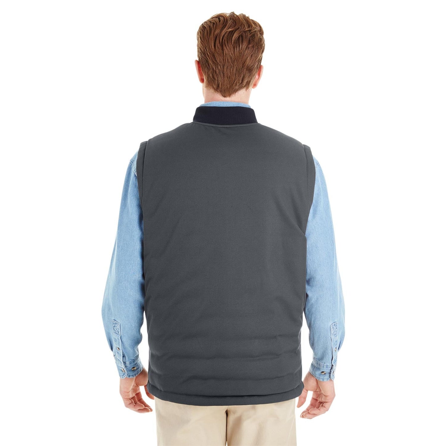 Black/Dark Charcoal Vests - Harriton - Reversible Style