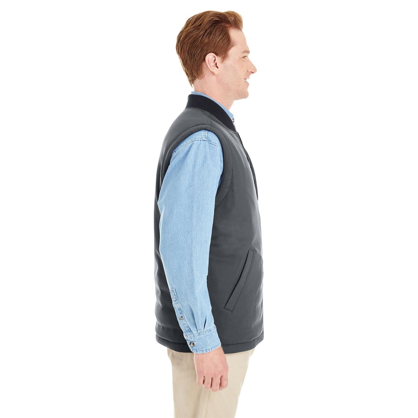 Black/Dark Charcoal Vests - Harriton - Reversible Style