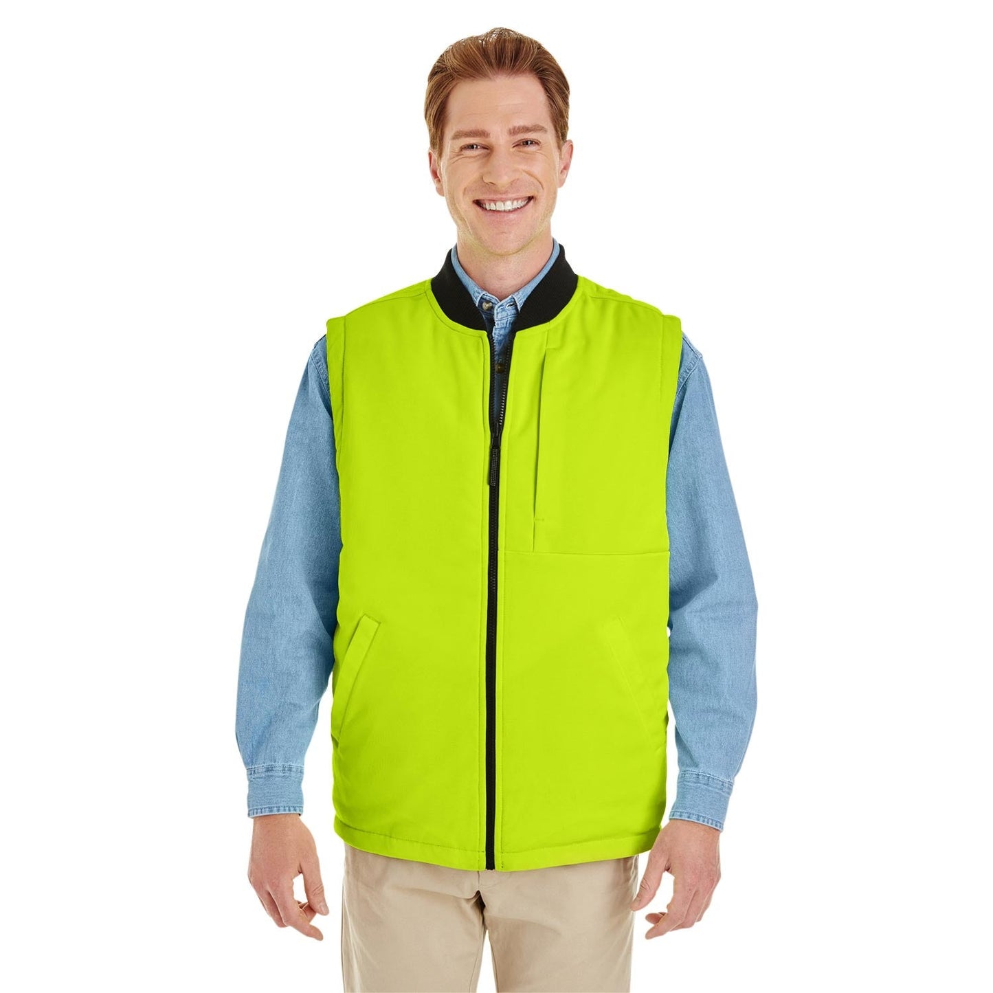 Black/Dark Charcoal Vests - Harriton - Reversible Style