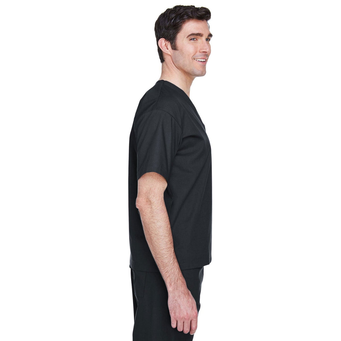 Black Scrub Tops - Harriton - Lightweight Cotton Blend