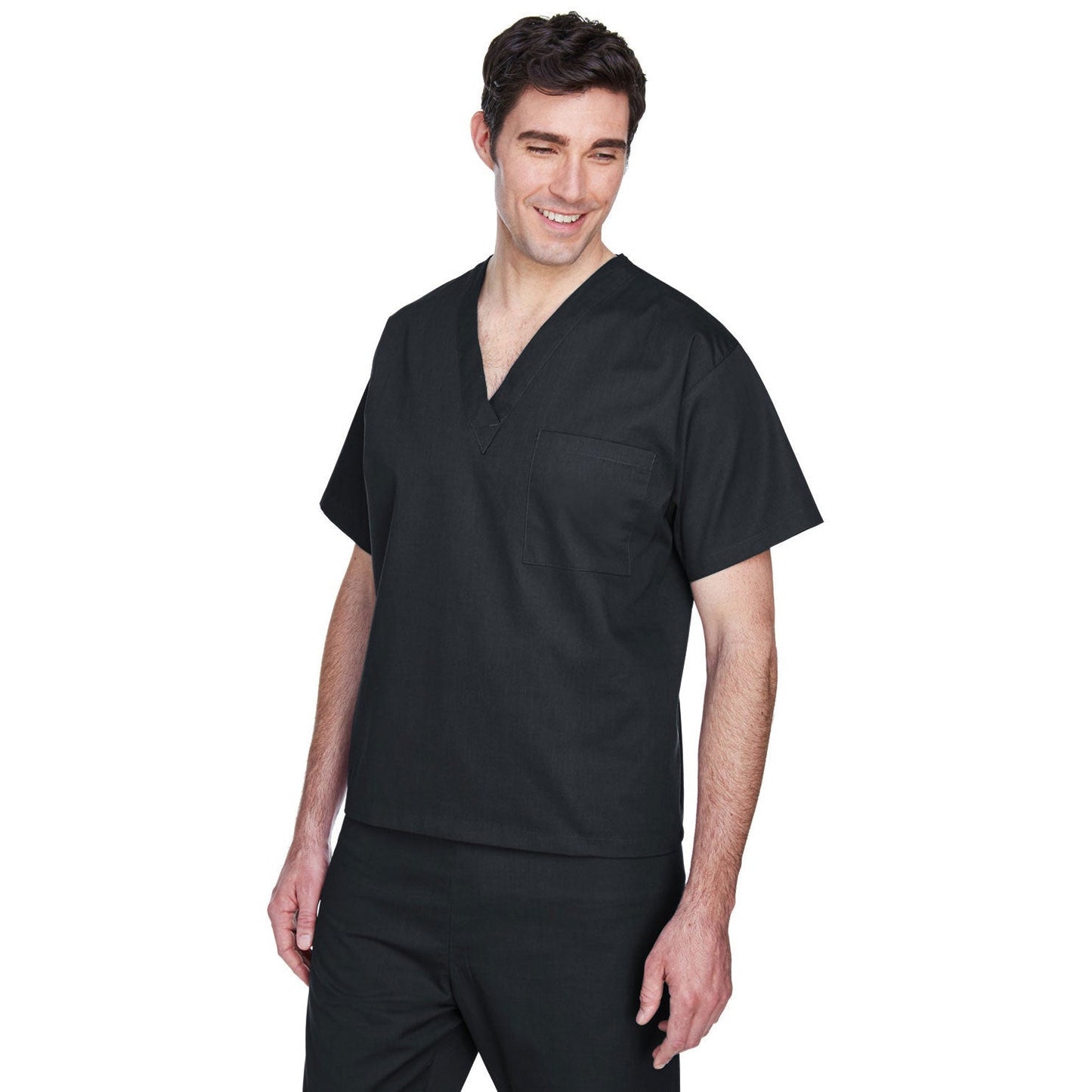 Black Scrub Tops - Harriton - Lightweight Cotton Blend
