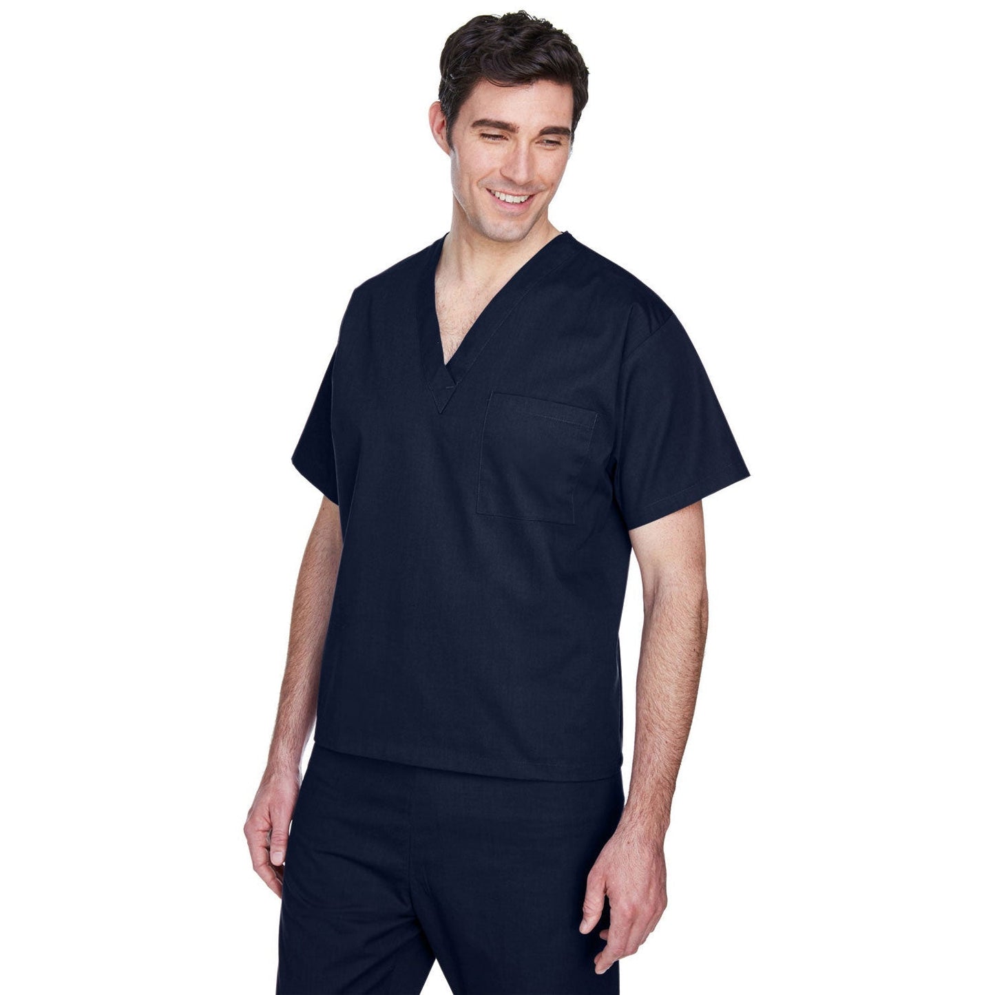 Black Scrub Tops - Harriton - Lightweight Cotton Blend