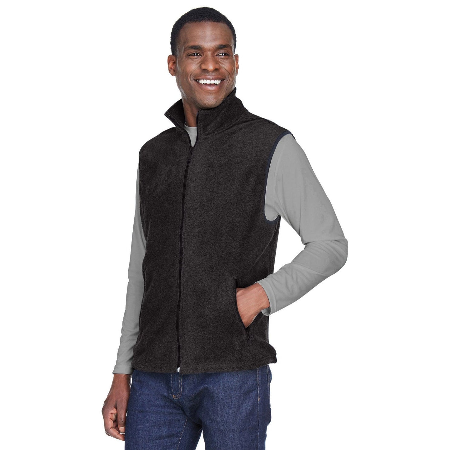 Black Vests - Harriton - Soft Polyester Fleece