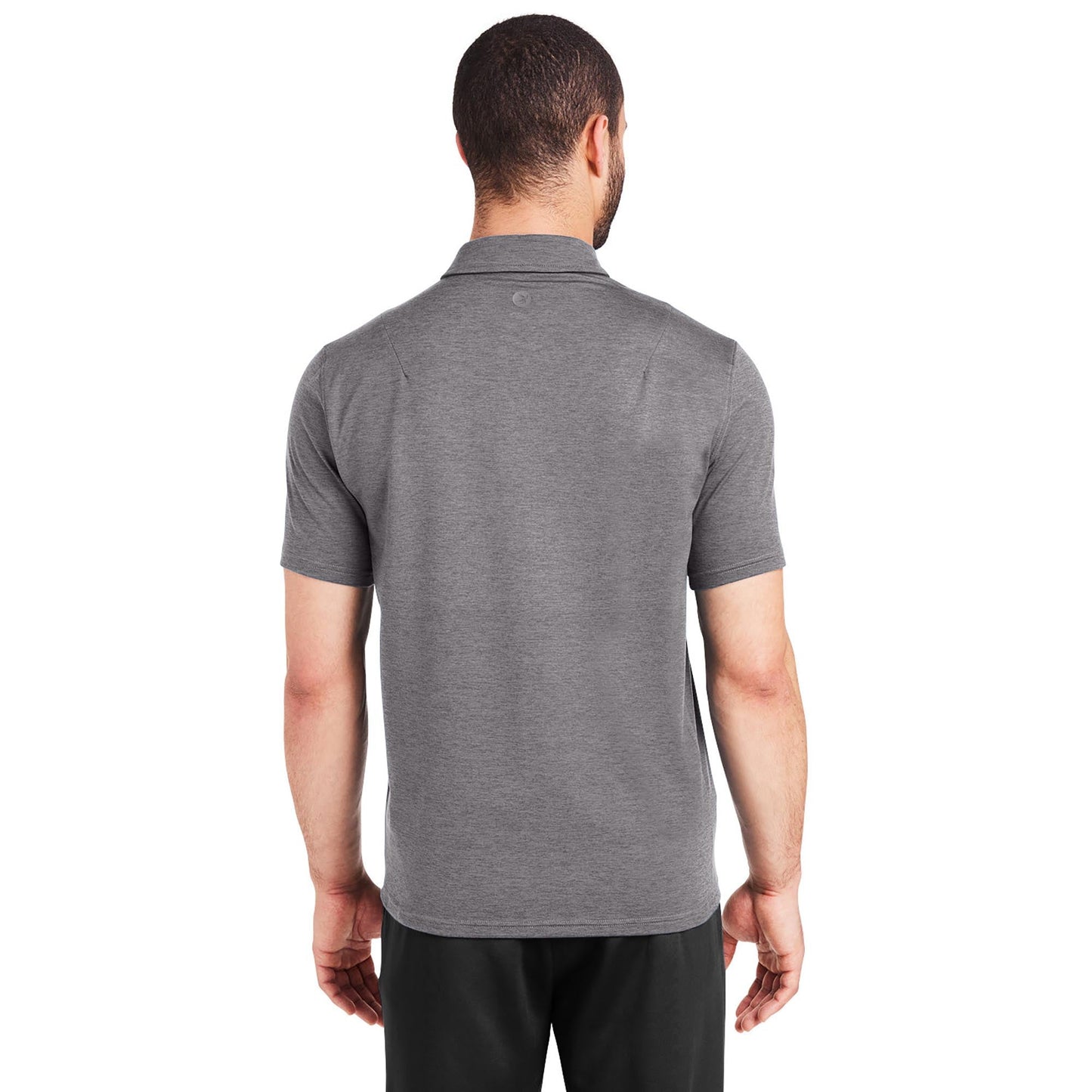 Black Polo Shirts - Glyder - Marbled Jersey Fabric