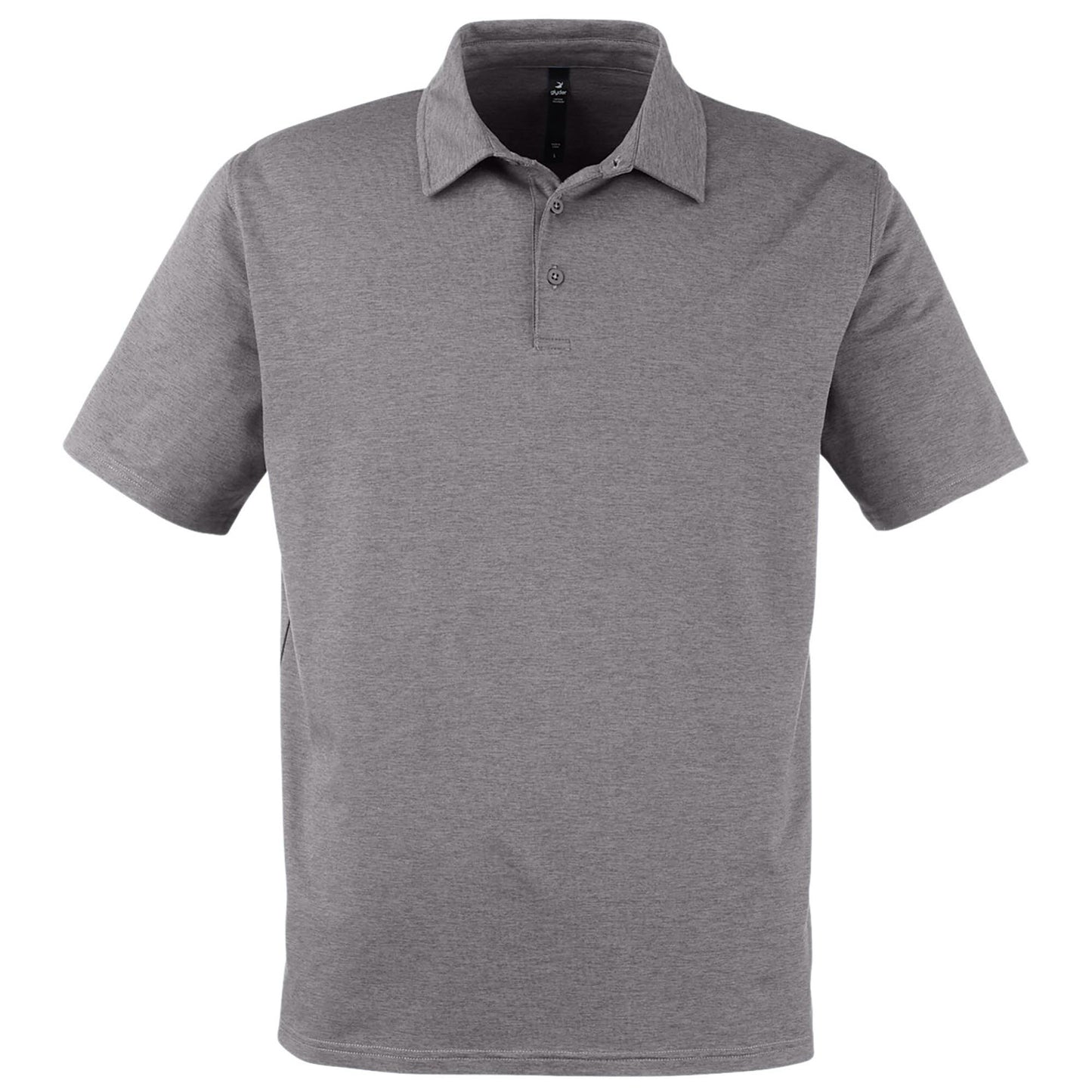 Black Polo Shirts - Glyder - Marbled Jersey Fabric