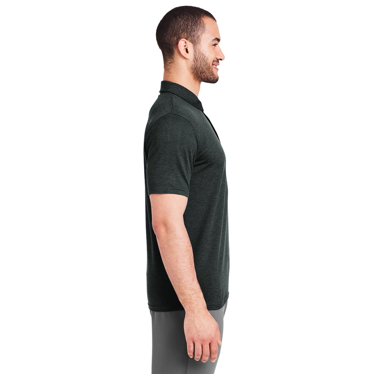 Black Polo Shirts - Glyder - Marbled Jersey Fabric