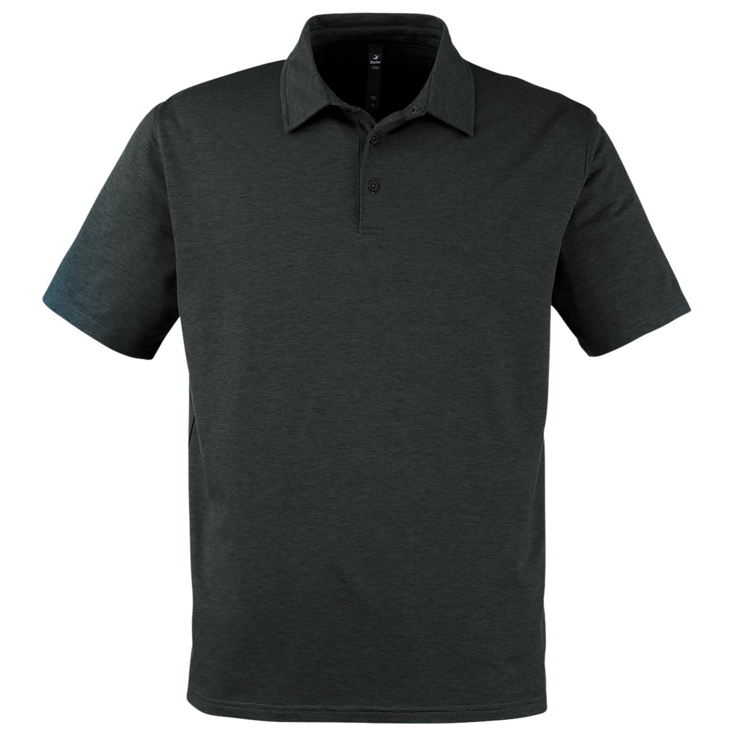 Black Polo Shirts - Glyder - Marbled Jersey Fabric