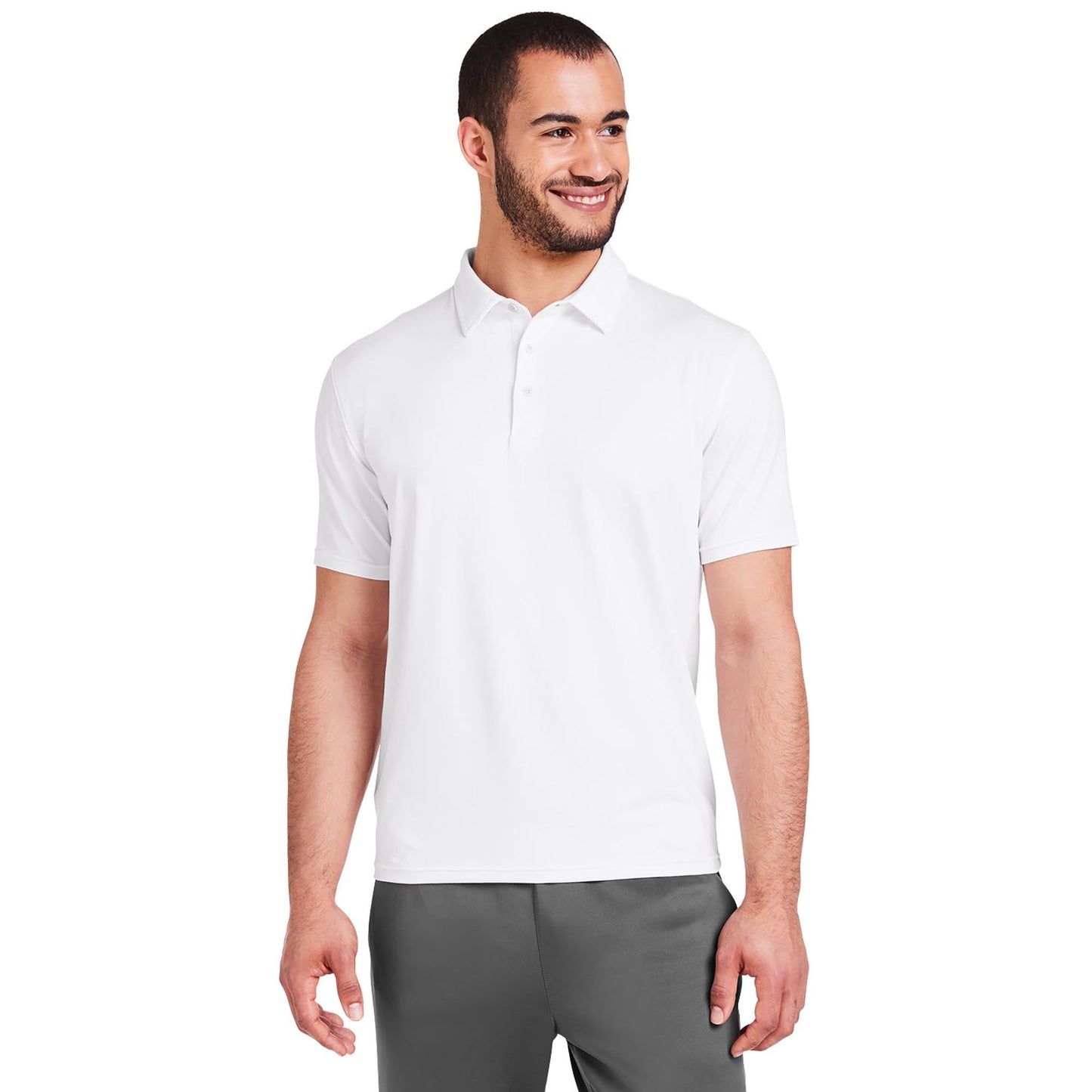 Black Polo Shirts - Glyder - Marbled Jersey Fabric