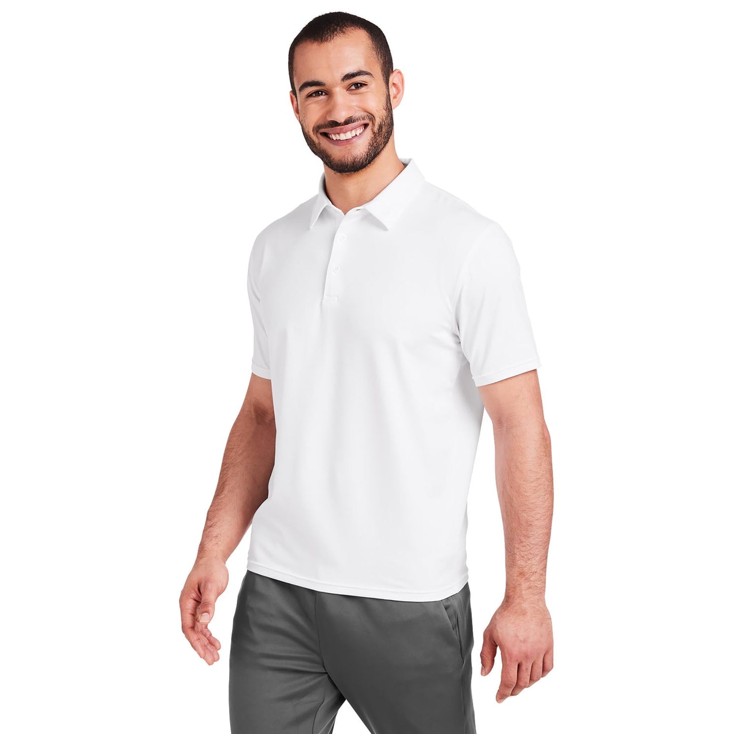 Black Polo Shirts - Glyder - Marbled Jersey Fabric