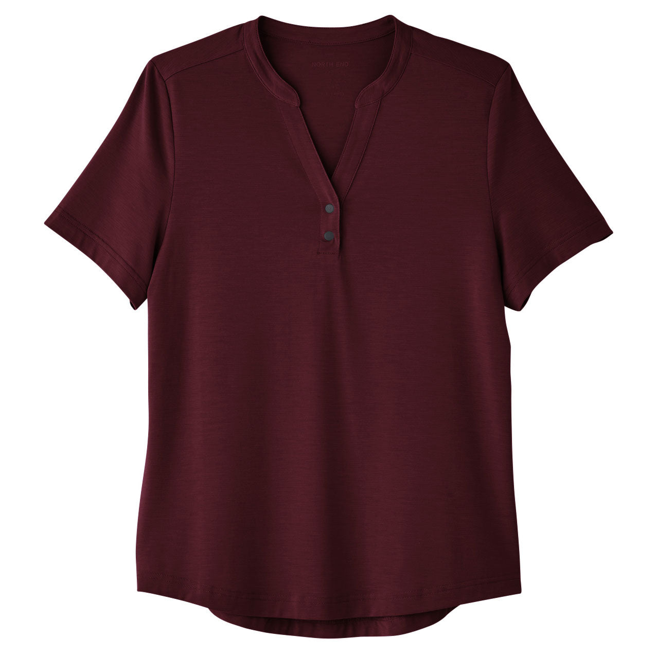 Black Stretch Henley Shirt - North End - Moisture Wicking